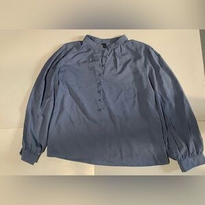 SHEIN Blue Button-Up Blouse